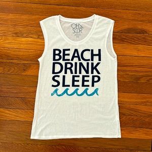 NWOT Chaser BEACH DRINK SLEEP Tank